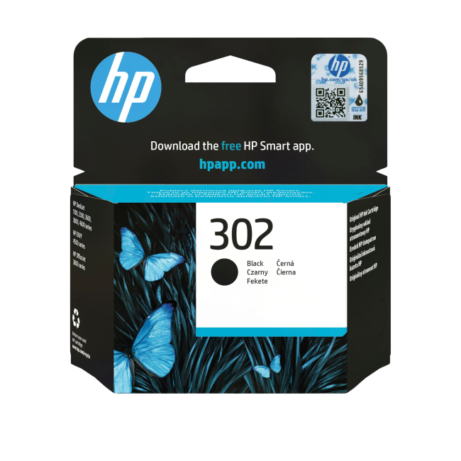 HP 302 Black – oryginalny tusz czarny (F6U66AE) 3,5 ml, ~170 stron